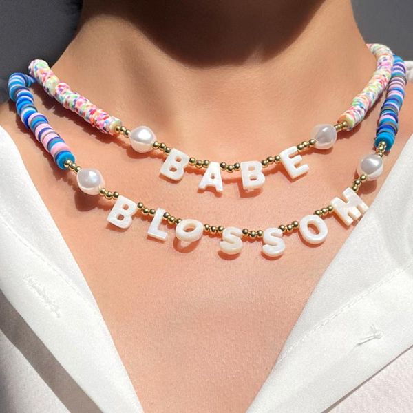 chokers boho shell letter pearl necklace polymer clay beaded for women candy bead custom initital name choker diy jewelry gift, Golden;silver
chokers boho shell letter pearl necklace polymer clay beaded for women candy bead custom initital name choker diy jewelry gift, Golden;silver