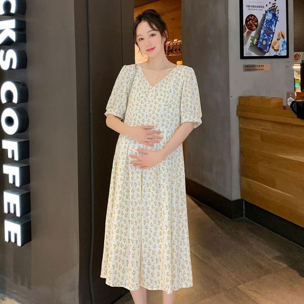 maternity dresses beautiful sunflowers printing long loose dress plus size v-neck back bow chiffon pregnant women cute beach, White
maternity dresses beautiful sunflowers printing long loose dress plus size v-neck back bow chiffon pregnant women cute beach, White