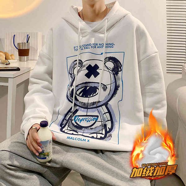 2021 plush thickened sweater new fashion brand hooded loose student sports bottomed shirt warm men's wear, Black
2021 plush thickened sweater new fashion brand hooded loose student sports bottomed shirt warm men's wear, Black