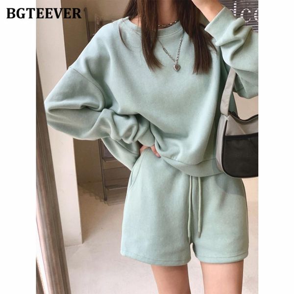 women's tracksuits bgteever autumn women o-neck long sleeve sweatshirt & drawstring shorts casual ladies 2 pieces set 2021, Gray
women's tracksuits bgteever autumn women o-neck long sleeve sweatshirt & drawstring shorts casual ladies 2 pieces set 2021, Gray