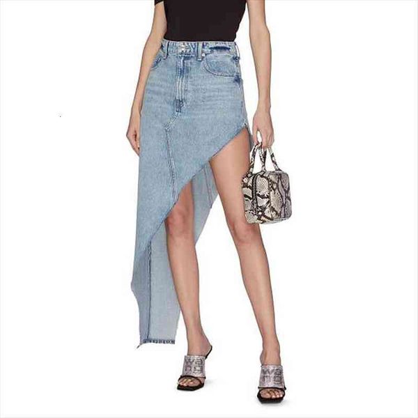 summer asymmetric long jeans womens skirt high waist split denim plus size korean ladies jupe femme, Black 
summer asymmetric long jeans womens skirt high waist split denim plus size korean ladies jupe femme, Black
