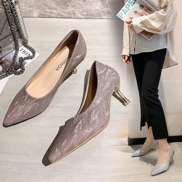 dress shoes women's crystal heel 2021 korean bright face fashion temperament thin fairy single, Black
dress shoes women's crystal heel 2021 korean bright face fashion temperament thin fairy single, Black