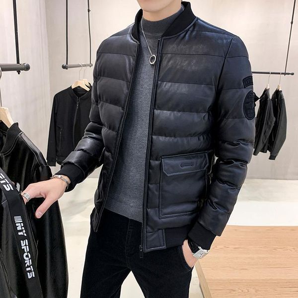 men's fur & faux leather padded jacket winter 2021 down korean style handsome thick, Black
men's fur & faux leather padded jacket winter 2021 down korean style handsome thick, Black