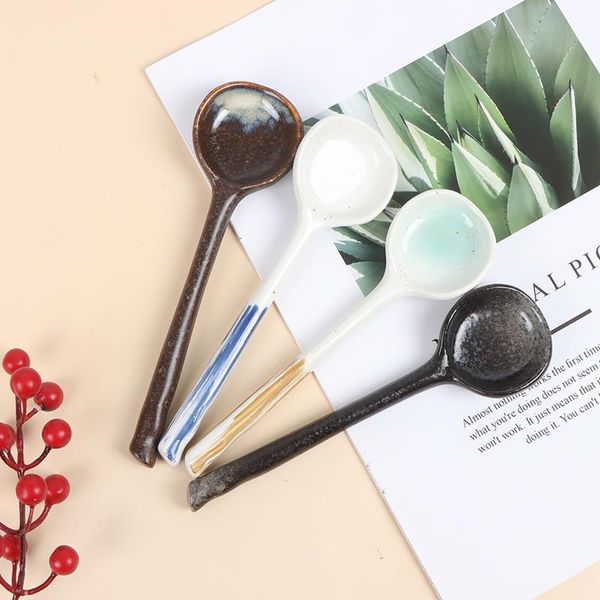 spoons japanese style ceramic round soup spoon dining tableware kitchen supply cutlery
spoons japanese style ceramic round soup spoon dining tableware kitchen supply cutlery