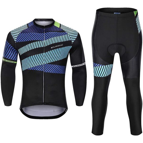 2021 men's long sleeve cycling set outdoor sports spring riding outfits mtb quick dry jersey bib pants clothing ropa ciclismo, Black;blue 
2021 men's long sleeve cycling set outdoor sports spring riding outfits mtb quick dry jersey bib pants clothing ropa ciclismo, Black;blue