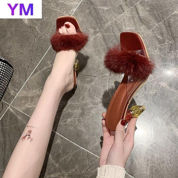 sandals winered fur women real slides home furry high heels female cute fluffy pvc shoes woman, Black
sandals winered fur women real slides home furry high heels female cute fluffy pvc shoes woman, Black