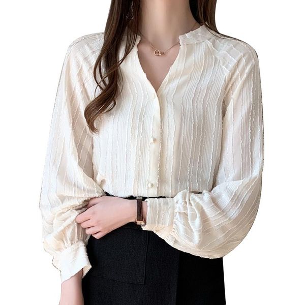 women's blouses & shirts irisapparels lantern long sleeved shirt autumn 2021 v-neck solid color blouse jacquard office lacy, White
women's blouses & shirts irisapparels lantern long sleeved shirt autumn 2021 v-neck solid color blouse jacquard office lacy, White