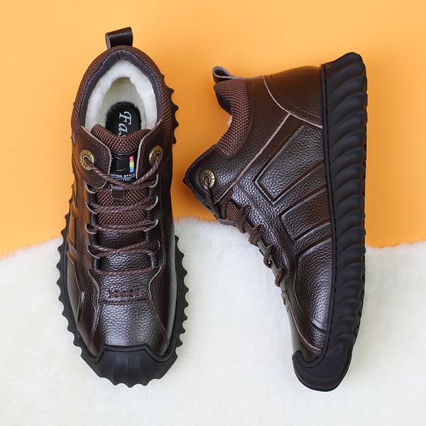2022 genuine leather wool warm men boots autumn winter ankle non-slip snow boots fashion casual footwear men shoes, Black
2022 genuine leather wool warm men boots autumn winter ankle non-slip snow boots fashion casual footwear men shoes, Black