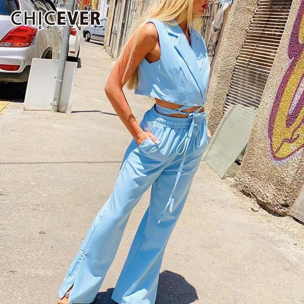 women's two piece pants chicever cut out set for women lapel collar sleeveless high waist loose flare leg slim summer suits, White
women's two piece pants chicever cut out set for women lapel collar sleeveless high waist loose flare leg slim summer suits, White
