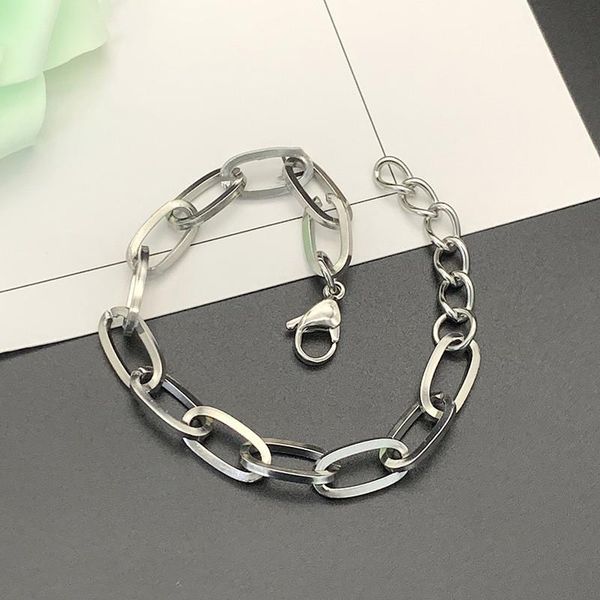 link, chain trendy statement stainless steel bracelet for women men punk retro geometric wild girl party gifts banquet accessories, Black
link, chain trendy statement stainless steel bracelet for women men punk retro geometric wild girl party gifts banquet accessories, Black