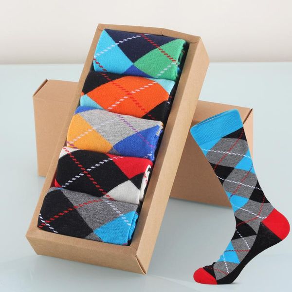 men's socks 5 pairs cotton warm funny colourful argyle fashion casual dress long for men gift, Black
men's socks 5 pairs cotton warm funny colourful argyle fashion casual dress long for men gift, Black