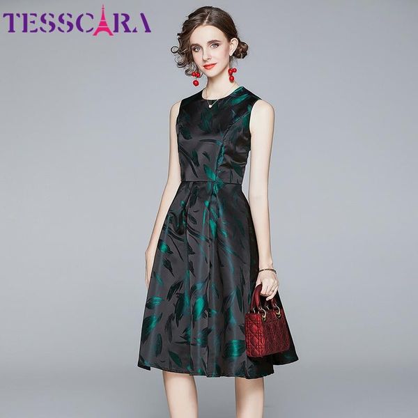 casual dresses tesscara women luxury jacquard dress festa office cocktail party robe femme vintage designer sleeveless vestidos, Black;gray
casual dresses tesscara women luxury jacquard dress festa office cocktail party robe femme vintage designer sleeveless vestidos, Black;gray
