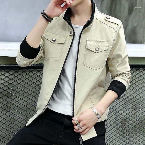 men's jackets 2021 autumn cotton washed tooling jacket youth stand collar double pocket zip jacket1, Black;brown
men's jackets 2021 autumn cotton washed tooling jacket youth stand collar double pocket zip jacket1, Black;brown
