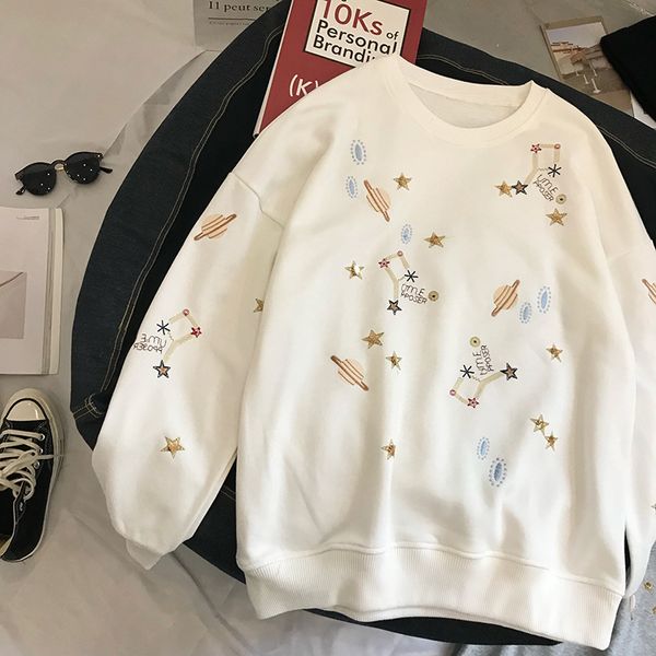 new 2021 spring long the-neck embroidery oversize female white hoodies s di46 jsoybeautiful, Black
new 2021 spring long the-neck embroidery oversize female white hoodies s di46 jsoybeautiful, Black