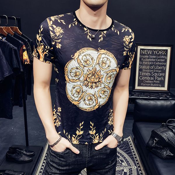 new 2021 summer korean sleeve slim men's luxury baroque printing short tide men tshirt social club outfits tee shirt homme zapg, White;black
new 2021 summer korean sleeve slim men's luxury baroque printing short tide men tshirt social club outfits tee shirt homme zapg, White;black