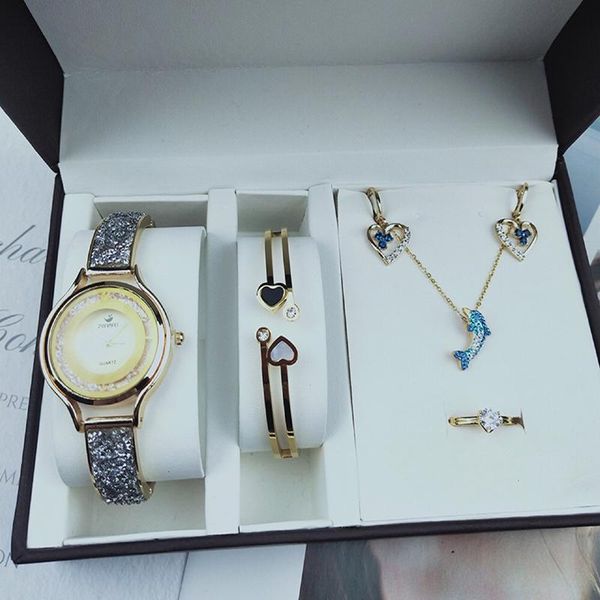 wristwatches brand women flow sand crystal watch bracelet necklace earrings ring set female jewelry fashion quartz wristwatch lady's gi, Slivery;brown
wristwatches brand women flow sand crystal watch bracelet necklace earrings ring set female jewelry fashion quartz wristwatch lady's gi, Slivery;brown