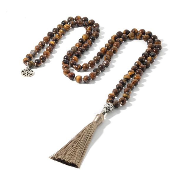 pendant necklaces shinus boho 8mm natural tiger eye stone geometry 108 mala beads ethnic style handmade knotted 2021 jewelry, Silver
pendant necklaces shinus boho 8mm natural tiger eye stone geometry 108 mala beads ethnic style handmade knotted 2021 jewelry, Silver