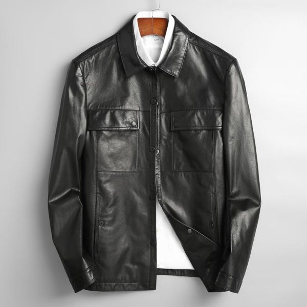 classic men genuine leather jacket autumn spring real sheepkin coat men's & faux, Black
classic men genuine leather jacket autumn spring real sheepkin coat men's & faux, Black