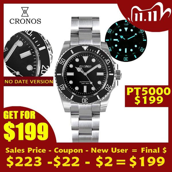 wristwatches cronos diver men watch no date pt5000 bracelet ceramic rotating bezel 200 meters water resistant glidelock, Slivery;brown
wristwatches cronos diver men watch no date pt5000 bracelet ceramic rotating bezel 200 meters water resistant glidelock, Slivery;brown