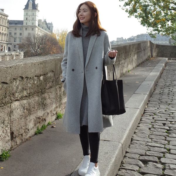 female fashion new coat autumn and winter straight wool thick jacket section 8w5u, Black
female fashion new coat autumn and winter straight wool thick jacket section 8w5u, Black