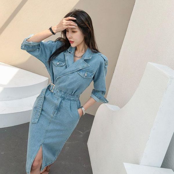 casual dresses korean autumn one-piece dress spring 2021 office lady long sleeve solid notched high waist light dark blue traf, Black;gray
casual dresses korean autumn one-piece dress spring 2021 office lady long sleeve solid notched high waist light dark blue traf, Black;gray