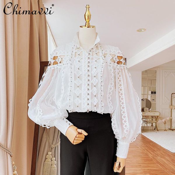 women's blouses & shirts fairy elegant sweet retro lantern sleeve shirt 2021 summer crocheted hollow out beading stand collar white top
women's blouses & shirts fairy elegant sweet retro lantern sleeve shirt 2021 summer crocheted hollow out beading stand collar white top