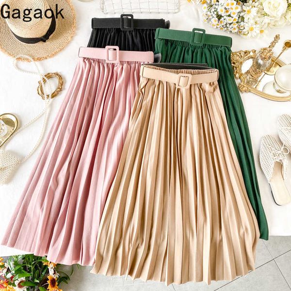 women skirt office lady spring autumn solid pleated empire sashes casual chic simple wild female fashion skirts 210531, Black
women skirt office lady spring autumn solid pleated empire sashes casual chic simple wild female fashion skirts 210531, Black