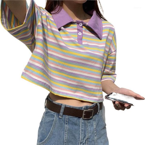 women's t-shirt cotton girl shirt lapel striped short-sleeved summer loose short top, White
women's t-shirt cotton girl shirt lapel striped short-sleeved summer loose short top, White