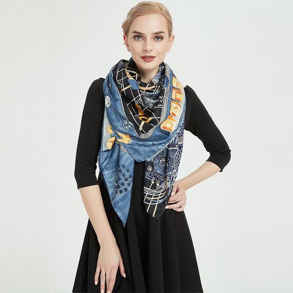 scarves 2021 spring silk twill shawl large square pashmina 130cm women's scarf foulard stole, Blue;gray
scarves 2021 spring silk twill shawl large square pashmina 130cm women's scarf foulard stole, Blue;gray