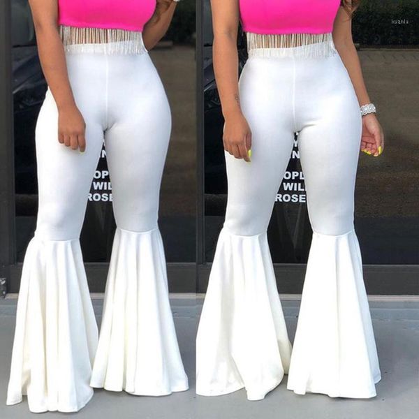 fashion ruffle flare pants white yellow wide leg women bodycon high waist bell-bottoms pant chic solid trouser streetwear women's & cap, Black;white
fashion ruffle flare pants white yellow wide leg women bodycon high waist bell-bottoms pant chic solid trouser streetwear women's & cap, Black;white