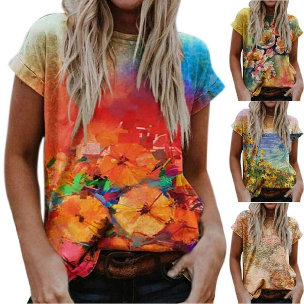 women's t-shirt womens summer vintage short sleeve printed t shirt ladies casual loose pullover tunic fashion floral tee streetwear, White
women's t-shirt womens summer vintage short sleeve printed t shirt ladies casual loose pullover tunic fashion floral tee streetwear, White