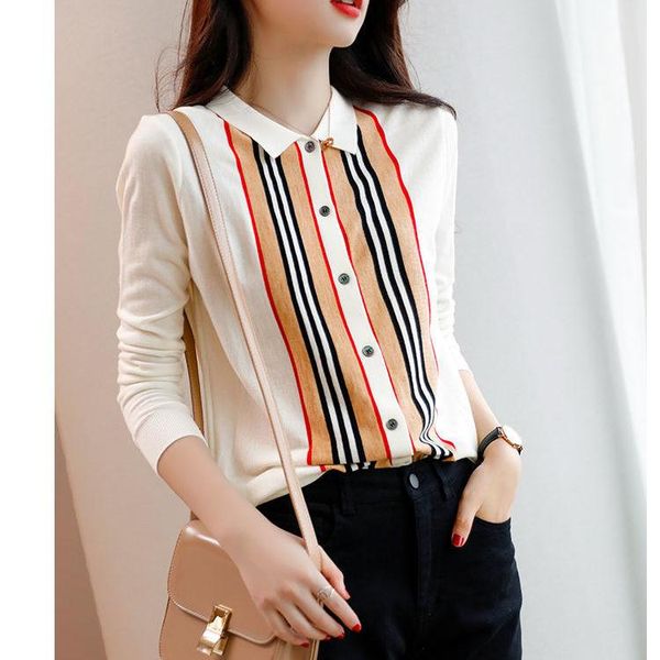 women's jackets ewsfv 2021 autumn arrive women temperament vertical stripes color matching knitted bottoming shirt slim cardigan coat, Black;brown
women's jackets ewsfv 2021 autumn arrive women temperament vertical stripes color matching knitted bottoming shirt slim cardigan coat, Black;brown