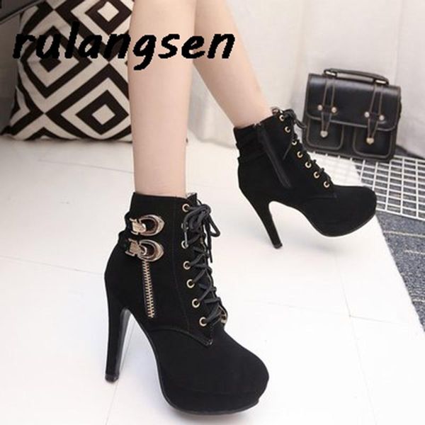 dress shoes autumn and winter women's short boots high-heeled british stiletto single large size, Black
dress shoes autumn and winter women's short boots high-heeled british stiletto single large size, Black