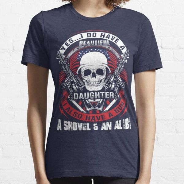women's t-shirt beautiful daughter - i also have a gun shovel funny printed women t shirt summer style hip hop casual love, White
women's t-shirt beautiful daughter - i also have a gun shovel funny printed women t shirt summer style hip hop casual love, White