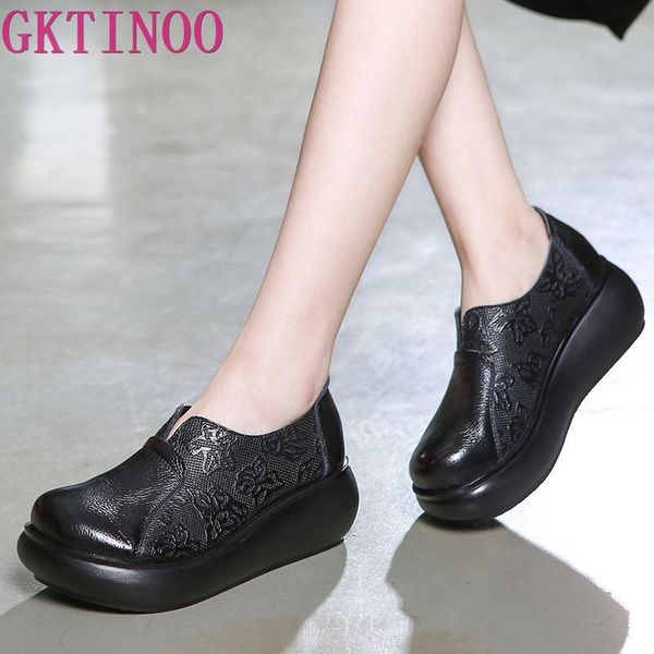 dress shoes gktinoo 2021 spring embossing genuine leather women fashion casual woman platform wedges high heels, Black
dress shoes gktinoo 2021 spring embossing genuine leather women fashion casual woman platform wedges high heels, Black