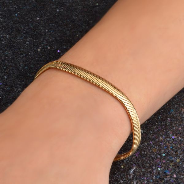 5mm 316l stainless steel chain bracelets for man women gold silver color snake chain jewelry, Black
5mm 316l stainless steel chain bracelets for man women gold silver color snake chain jewelry, Black