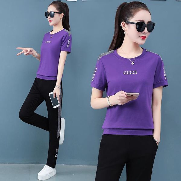 casual 2 piece sets womens outfits summer 2021 new short sleeved sportswear trousers plus size two piece sets red purple clothes, Gray
casual 2 piece sets womens outfits summer 2021 new short sleeved sportswear trousers plus size two piece sets red purple clothes, Gray