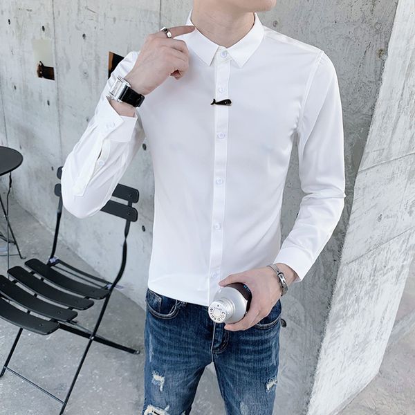 plus solid size single sleeve long men's casual shirts all game thin club fit prom tuxedo black/white homme 5xl-s 1tc4, White;black
plus solid size single sleeve long men's casual shirts all game thin club fit prom tuxedo black/white homme 5xl-s 1tc4, White;black