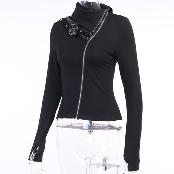 street double new dark punk fall 2021 zipper fashion high collar long sleeve shop, Black;gray 
street double new dark punk fall 2021 zipper fashion high collar long sleeve shop, Black;gray
