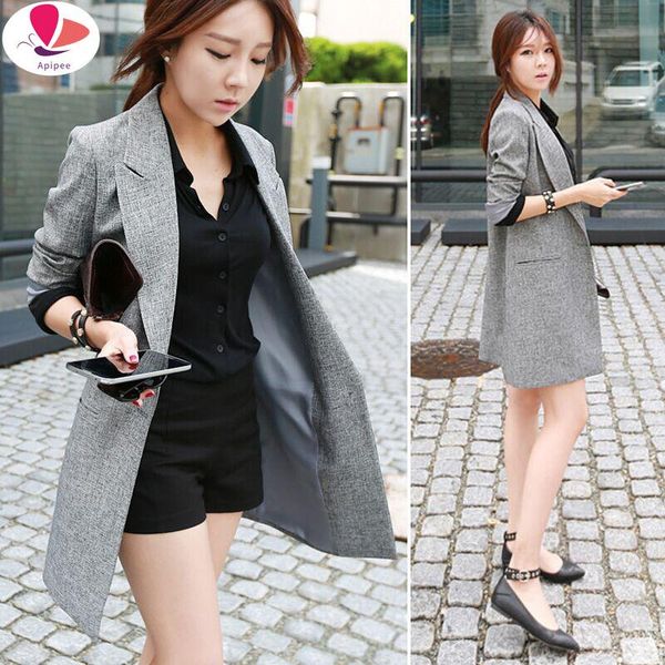 women's suits & blazers brief solid hidden breasted long women blazer feminino jacket ladies plus size pockets business blaser mujer, White;black
women's suits & blazers brief solid hidden breasted long women blazer feminino jacket ladies plus size pockets business blaser mujer, White;black