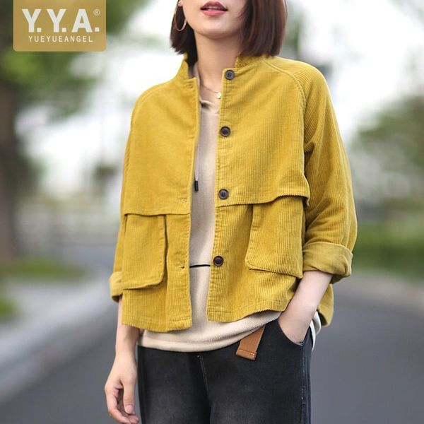 women's jackets female vintage cargo coat pockets long sleeve stand collar loose fit short jacket women velvet autumn casual outerwear, Black;brown
women's jackets female vintage cargo coat pockets long sleeve stand collar loose fit short jacket women velvet autumn casual outerwear, Black;brown