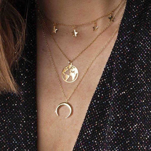 designer necklace on neck aesthetic layered one piece cha stars and moon map pendants jewelry clothing accessories for women gift, Silver
designer necklace on neck aesthetic layered one piece cha stars and moon map pendants jewelry clothing accessories for women gift, Silver