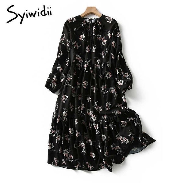 syiwidii dress for women vintage floral print midi casual long sleeve spring summer empire plus size black elegant dresses 210706, Black;gray
syiwidii dress for women vintage floral print midi casual long sleeve spring summer empire plus size black elegant dresses 210706, Black;gray