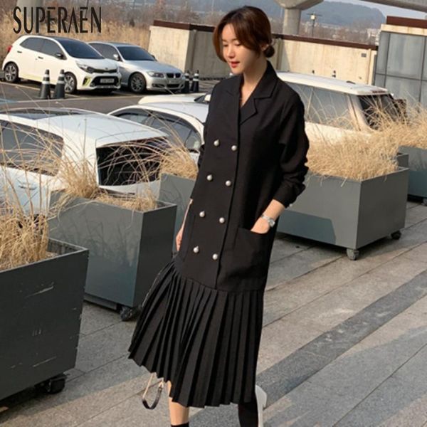 casual dresses superaen loose pluz size dress female korean style spring 2021 double-breasted chiffon splice elegant women clothing, Black;gray
casual dresses superaen loose pluz size dress female korean style spring 2021 double-breasted chiffon splice elegant women clothing, Black;gray