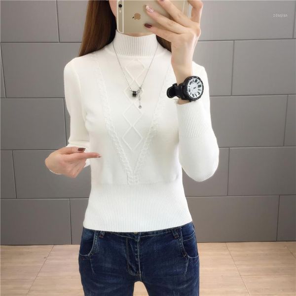 autumn winter women's clothing 2021 style mock neck pullover sweater korean slim thick inner knit bottoming shirt sweaters, White;black
autumn winter women's clothing 2021 style mock neck pullover sweater korean slim thick inner knit bottoming shirt sweaters, White;black