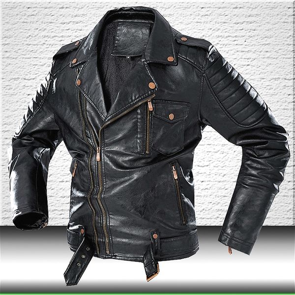 men fashion leather jacket coat brand motorcycle leather jacket men faux leather jackets winter windbreaker coats, Black
men fashion leather jacket coat brand motorcycle leather jacket men faux leather jackets winter windbreaker coats, Black