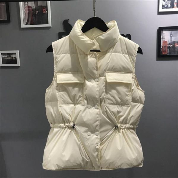 women's down & parkas korean loose stand collar drawstring vest casual women winter double breasted sleeveless female lightweight puffe, Black
women's down & parkas korean loose stand collar drawstring vest casual women winter double breasted sleeveless female lightweight puffe, Black