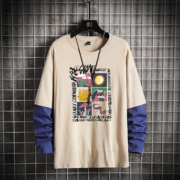 men's hoodies & sweatshirts glacialwhale patchwork 2021 crewneck sweatshirt men japanese streetwear hip hop oversized khaki hoodie, Black
men's hoodies & sweatshirts glacialwhale patchwork 2021 crewneck sweatshirt men japanese streetwear hip hop oversized khaki hoodie, Black