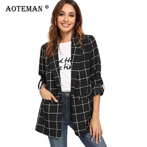 plaid jackets women suits blazer coats female offices wears ladies fashion slim fit outwear 2020 spring autumn thin coat ll027 t7kk, White;black
plaid jackets women suits blazer coats female offices wears ladies fashion slim fit outwear 2020 spring autumn thin coat ll027 t7kk, White;black