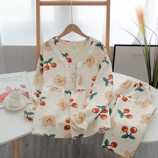 2021 new japanese autumn winter pure cotton knitted pajamas ladies long-sleeved quilted warmth and thick cute home service suit fnsp, Black;brown
2021 new japanese autumn winter pure cotton knitted pajamas ladies long-sleeved quilted warmth and thick cute home service suit fnsp, Black;brown